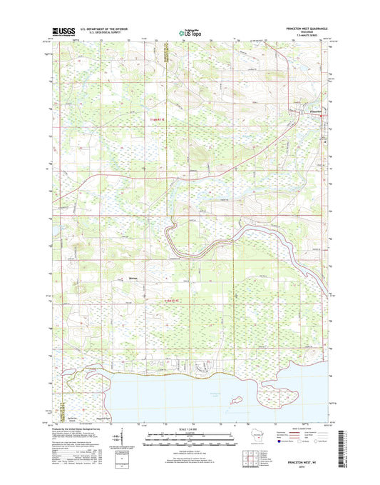 Princeton West Wisconsin US Topo Map Image