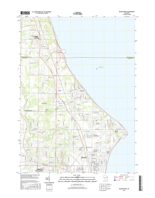 Racine North Wisconsin US Topo Map Image