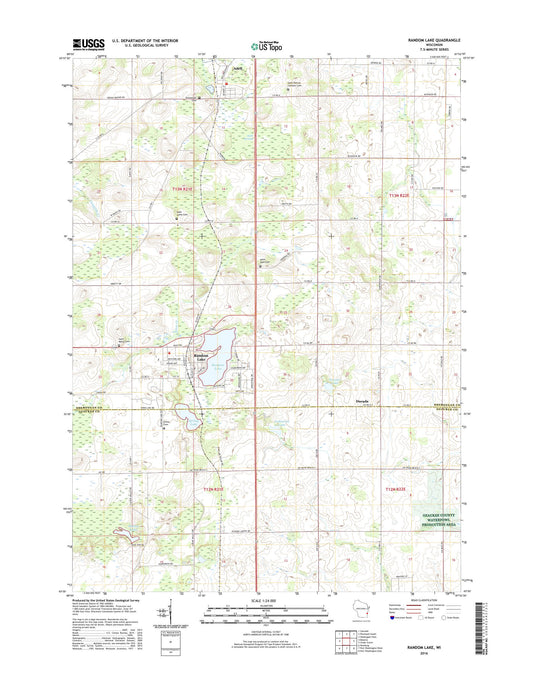 Random Lake Wisconsin US Topo Map Image