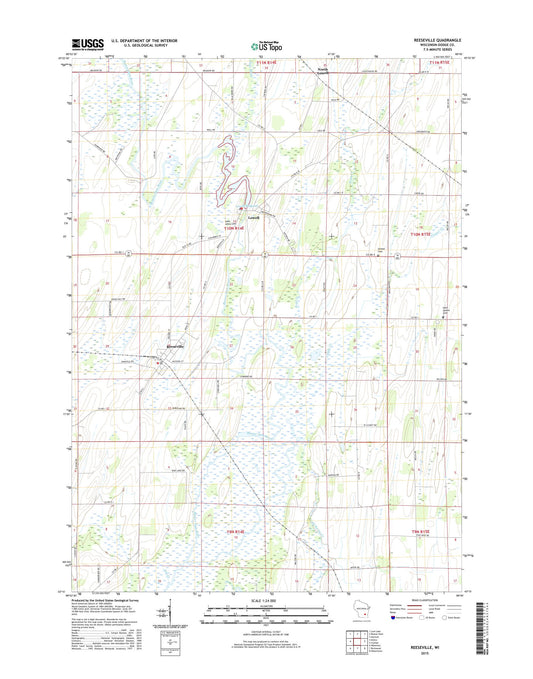 Reeseville Wisconsin US Topo Map Image