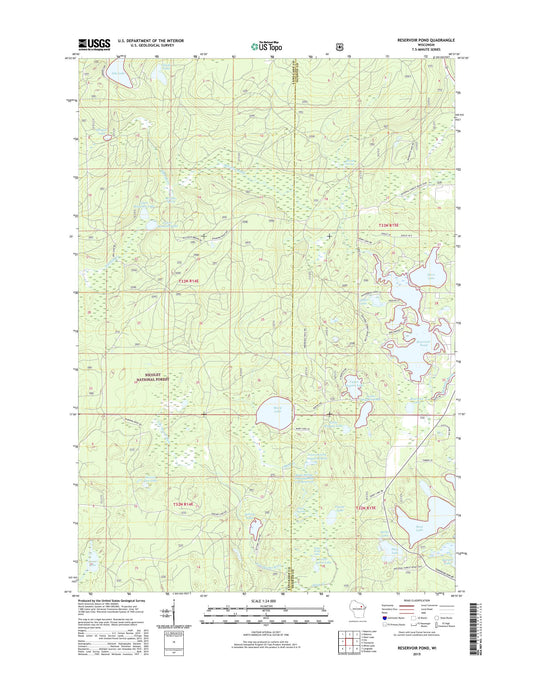 Reservoir Pond Wisconsin US Topo Map Image