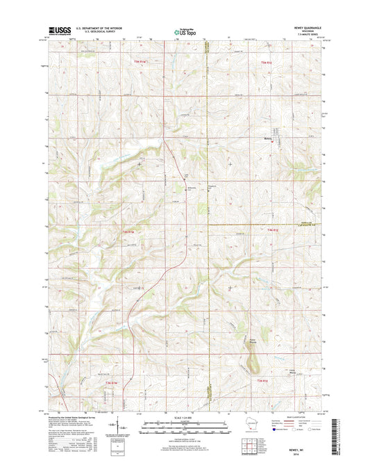 Rewey Wisconsin US Topo Map Image