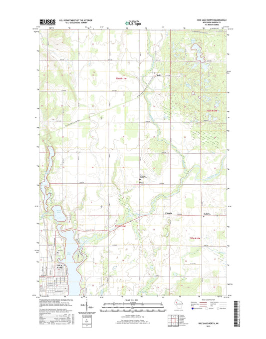Rice Lake North Wisconsin US Topo Map Image