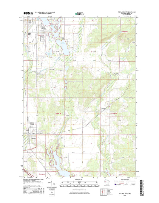 Rice Lake South Wisconsin US Topo Map Image
