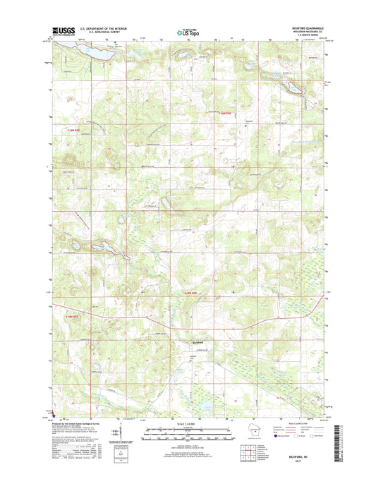 Richford Wisconsin US Topo Map Image