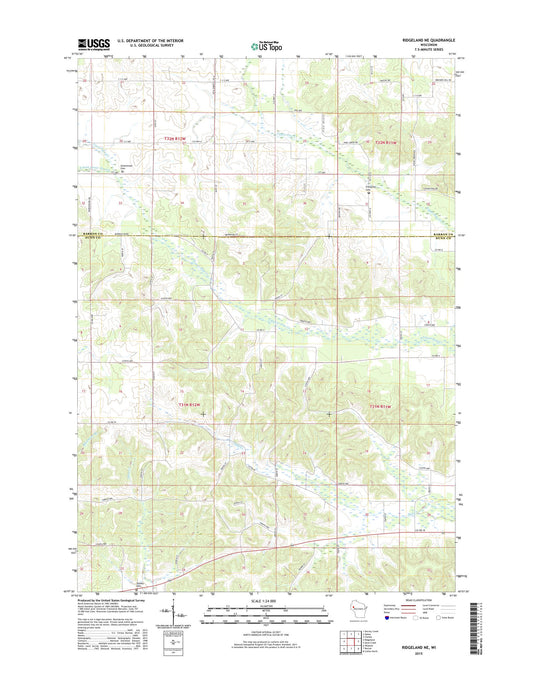 Ridgeland NE Wisconsin US Topo Map Image