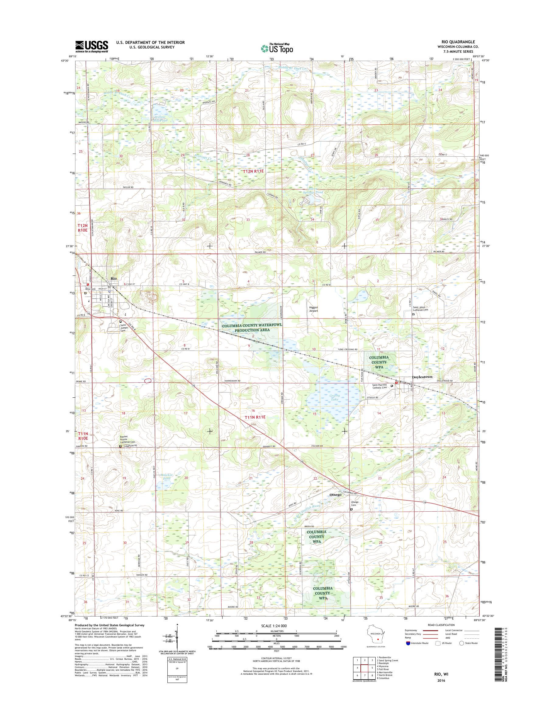 Rio Wisconsin US Topo Map – MyTopo Map Store