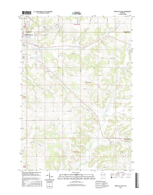 River Falls East Wisconsin US Topo Map Image