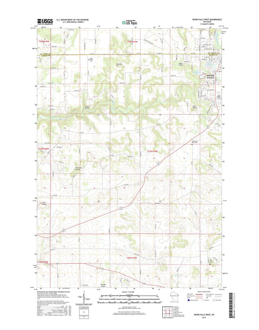 River Falls West Wisconsin US Topo Map Image