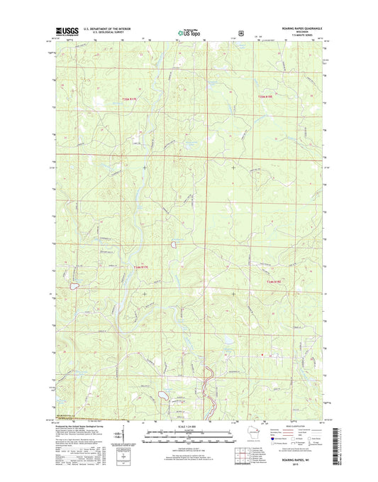 Roaring Rapids Wisconsin US Topo Map Image