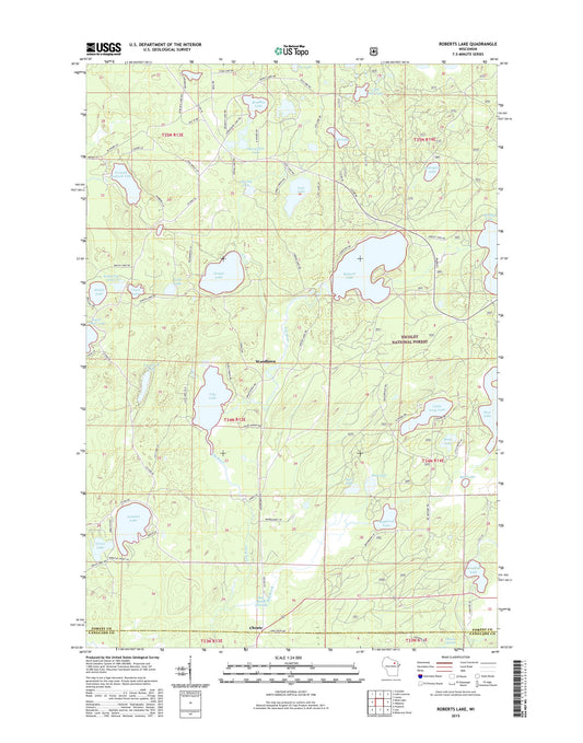 Roberts Lake Wisconsin US Topo Map Image