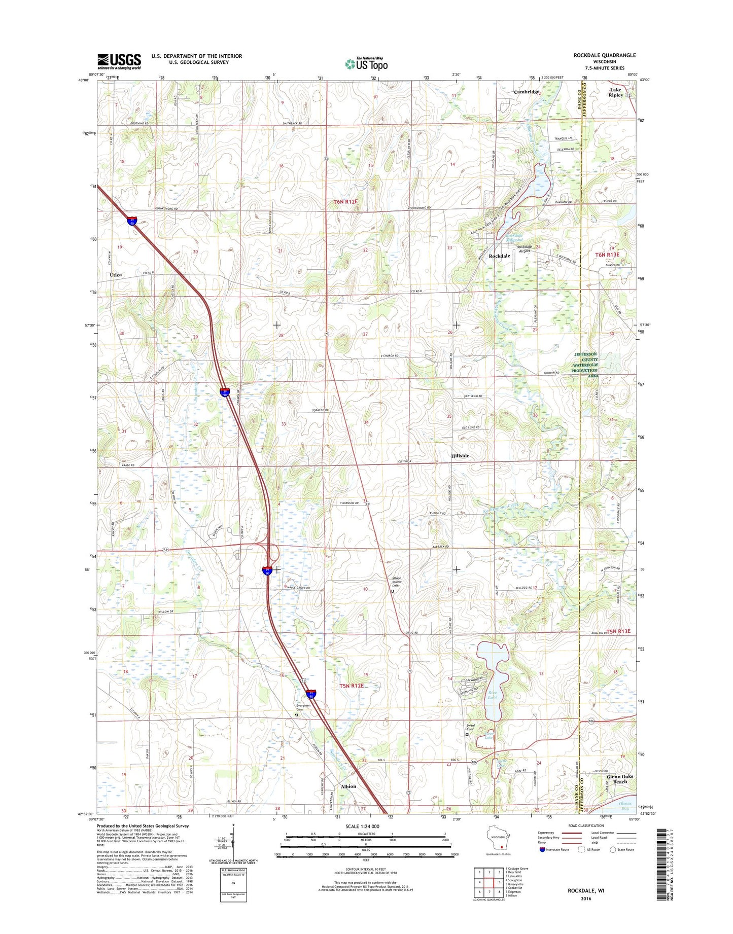 Rockdale Wisconsin US Topo Map Image