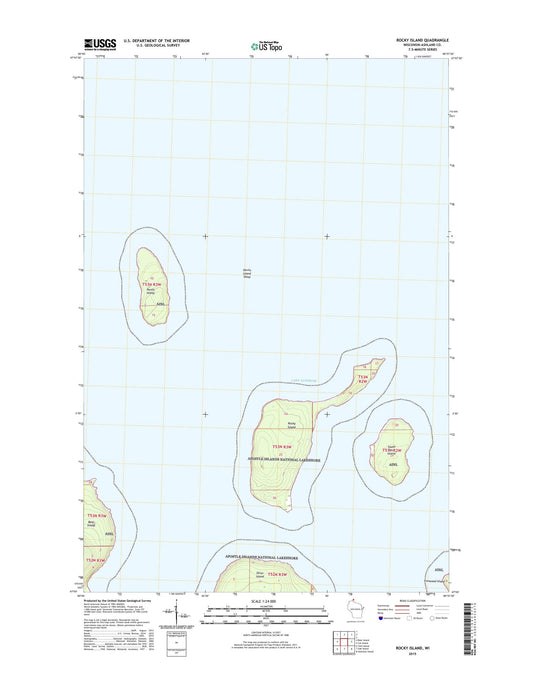 Rocky Island Wisconsin US Topo Map Image