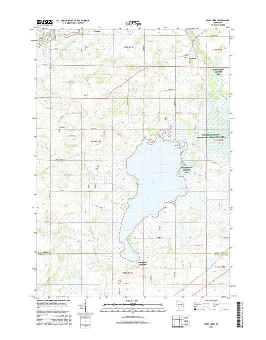 Rush Lake Wisconsin US Topo Map Image