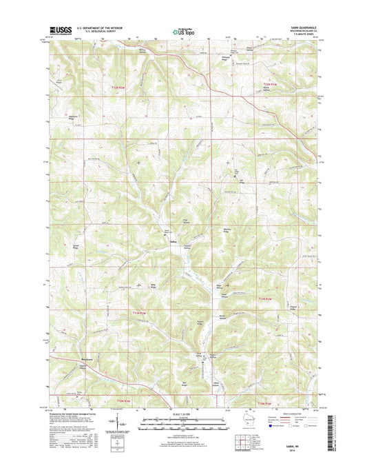 Sabin Wisconsin US Topo Map Image