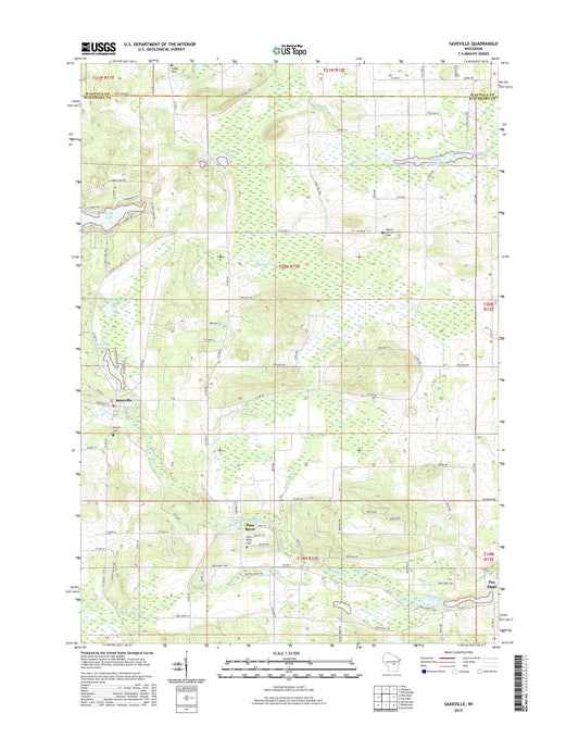 Saxeville Wisconsin US Topo Map Image