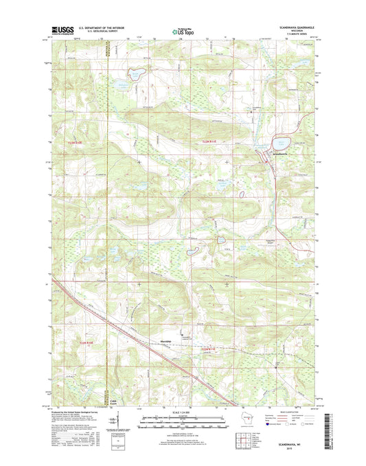 Scandinavia Wisconsin US Topo Map Image