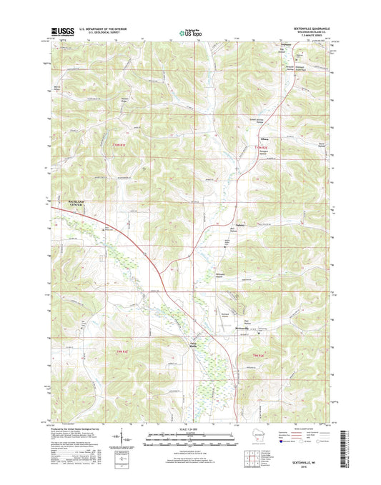 Sextonville Wisconsin US Topo Map Image