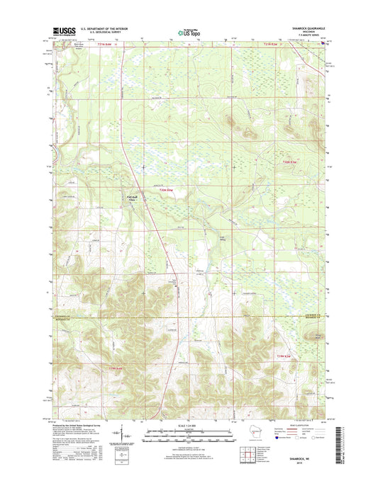 Shamrock Wisconsin US Topo Map Image