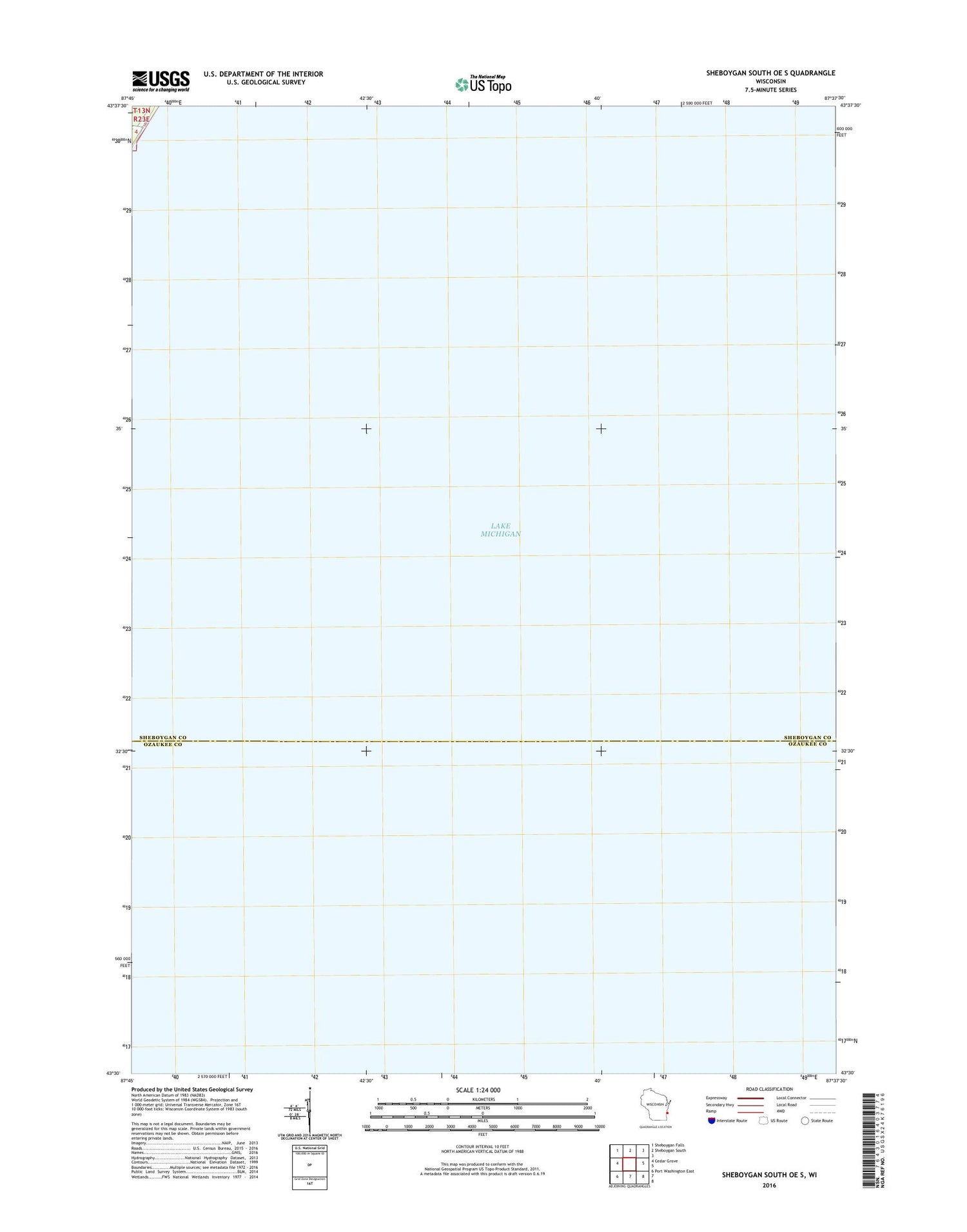Sheboygan South OE S Wisconsin US Topo Map Image