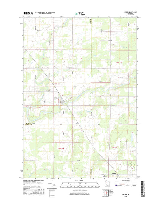 Sheldon Wisconsin US Topo Map Image