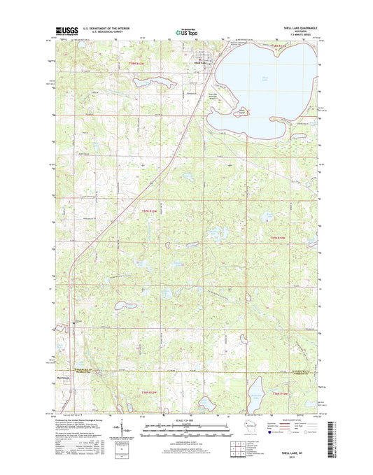 Shell Lake Wisconsin US Topo Map Image