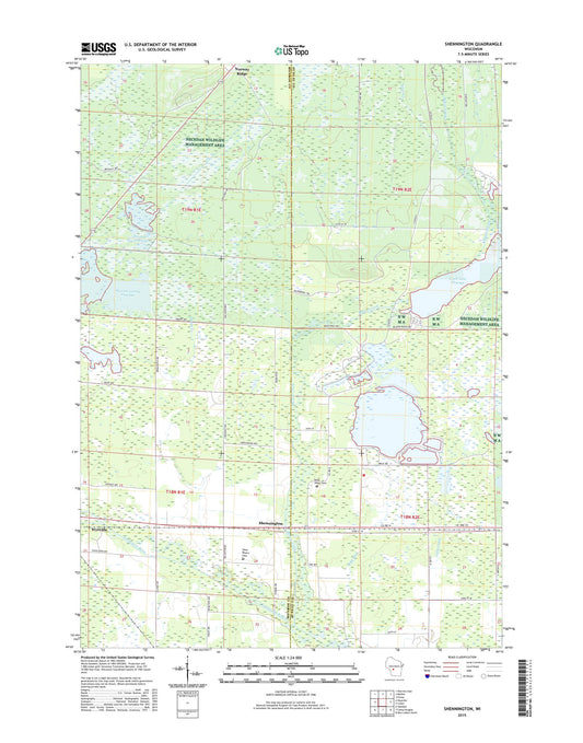 Shennington Wisconsin US Topo Map Image