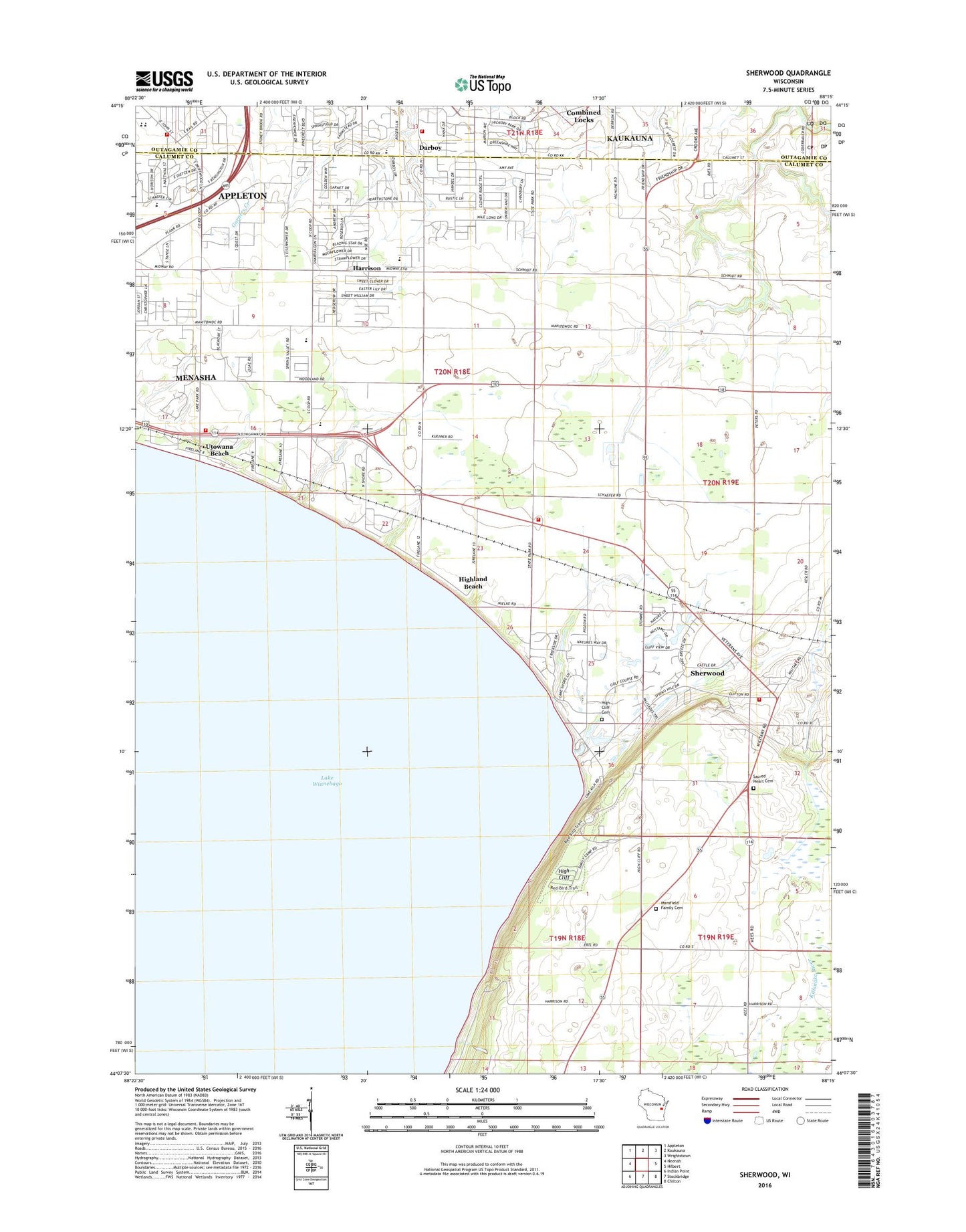 Sherwood Wisconsin US Topo Map Image