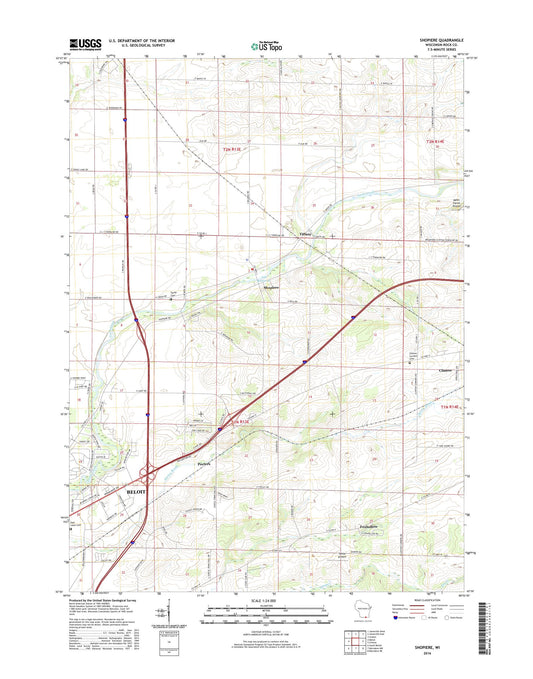 Shopiere Wisconsin US Topo Map Image
