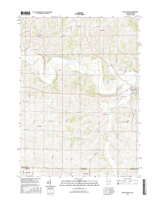 South Wayne Wisconsin US Topo Map Image