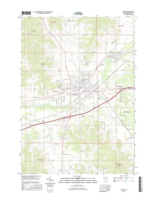 Sparta Wisconsin US Topo Map Image