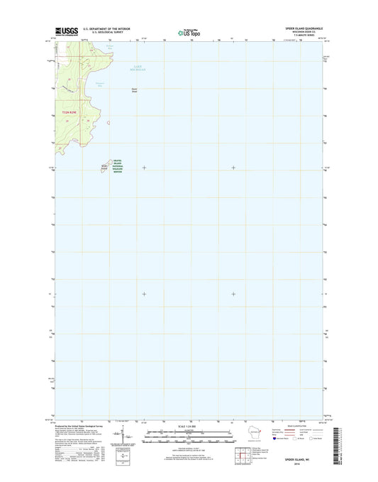 Spider Island Wisconsin US Topo Map Image