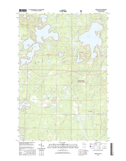 Spider Lake Wisconsin US Topo Map Image