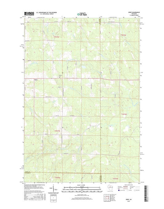 Spirit Wisconsin US Topo Map Image