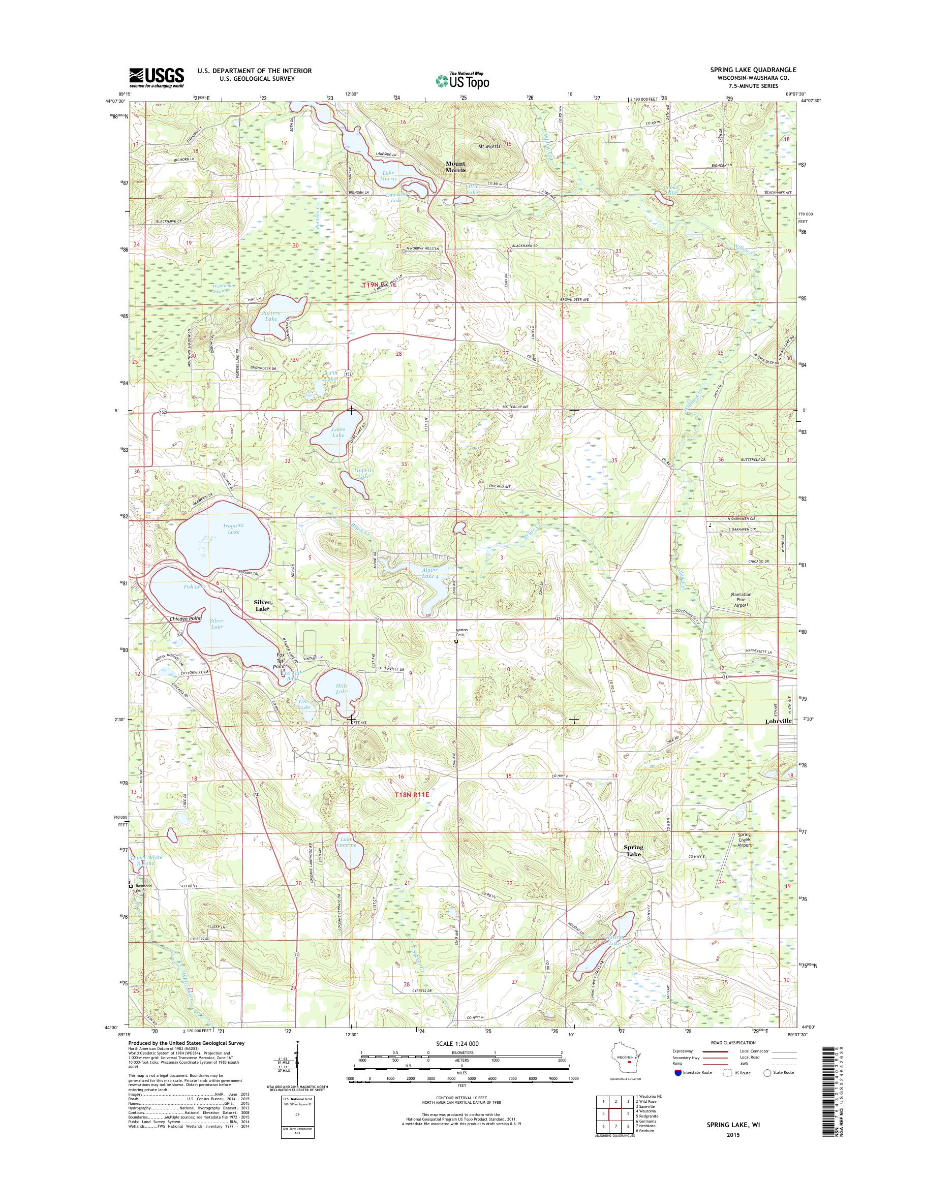 Spring Lake Wisconsin US Topo Map – MyTopo Map Store
