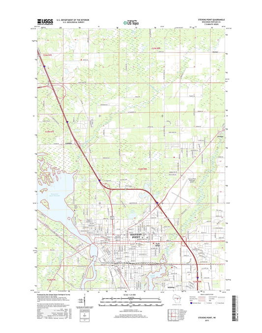 Stevens Point Wisconsin US Topo Map Image