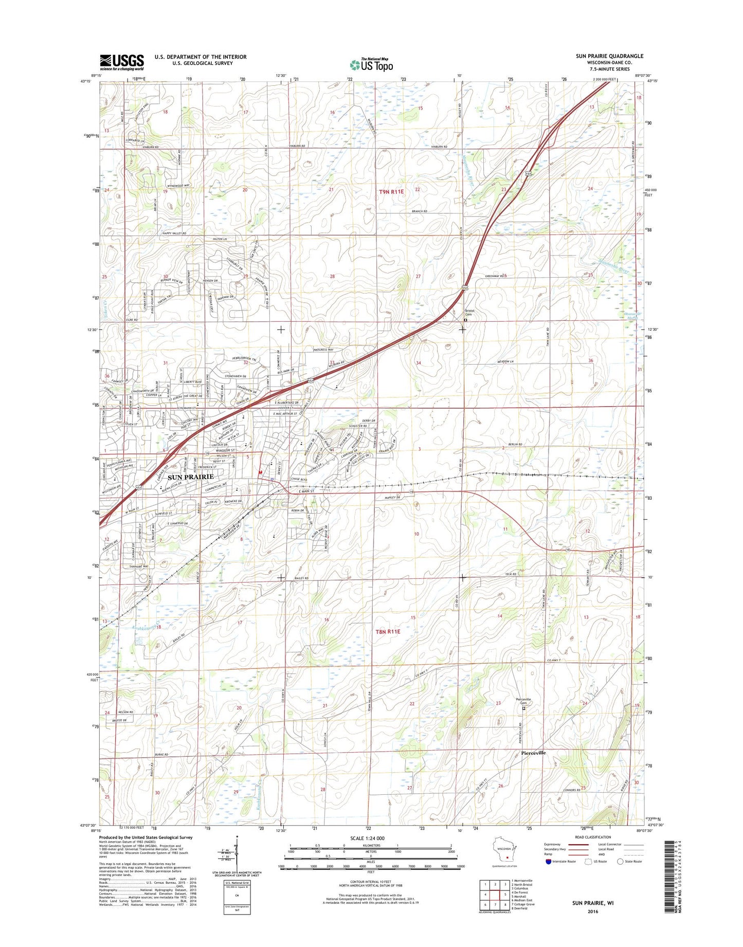 Sun Prairie Wisconsin US Topo Map Image