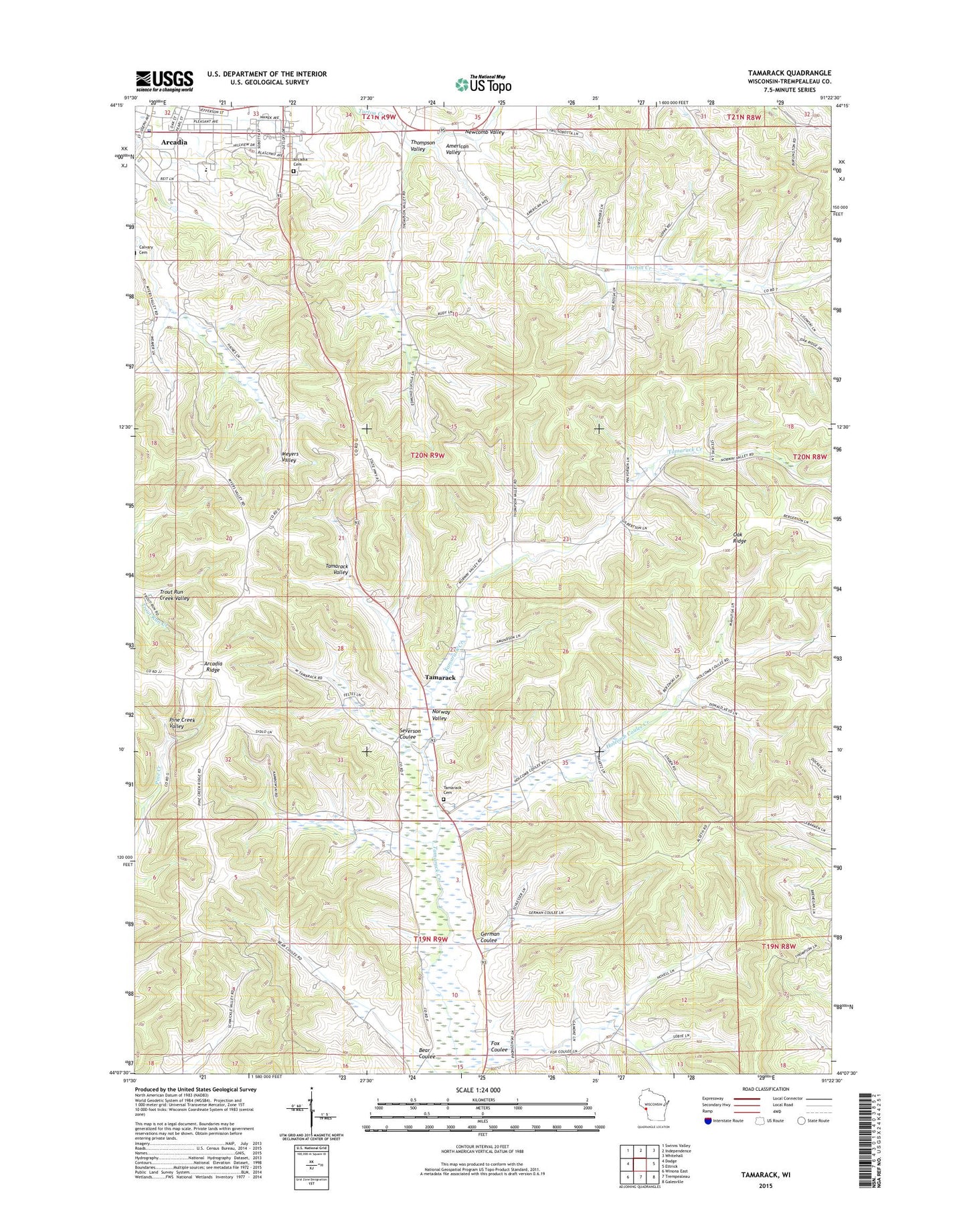 Tamarack Wisconsin US Topo Map Image