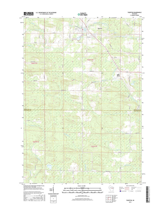 Tigerton Wisconsin US Topo Map Image