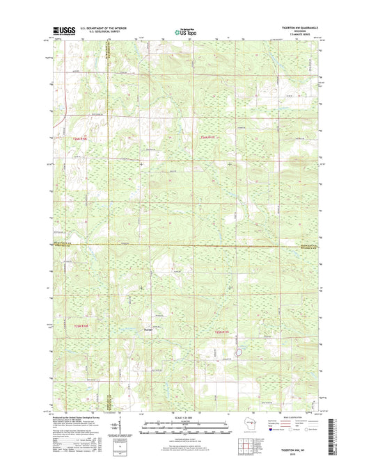 Tigerton NW Wisconsin US Topo Map Image