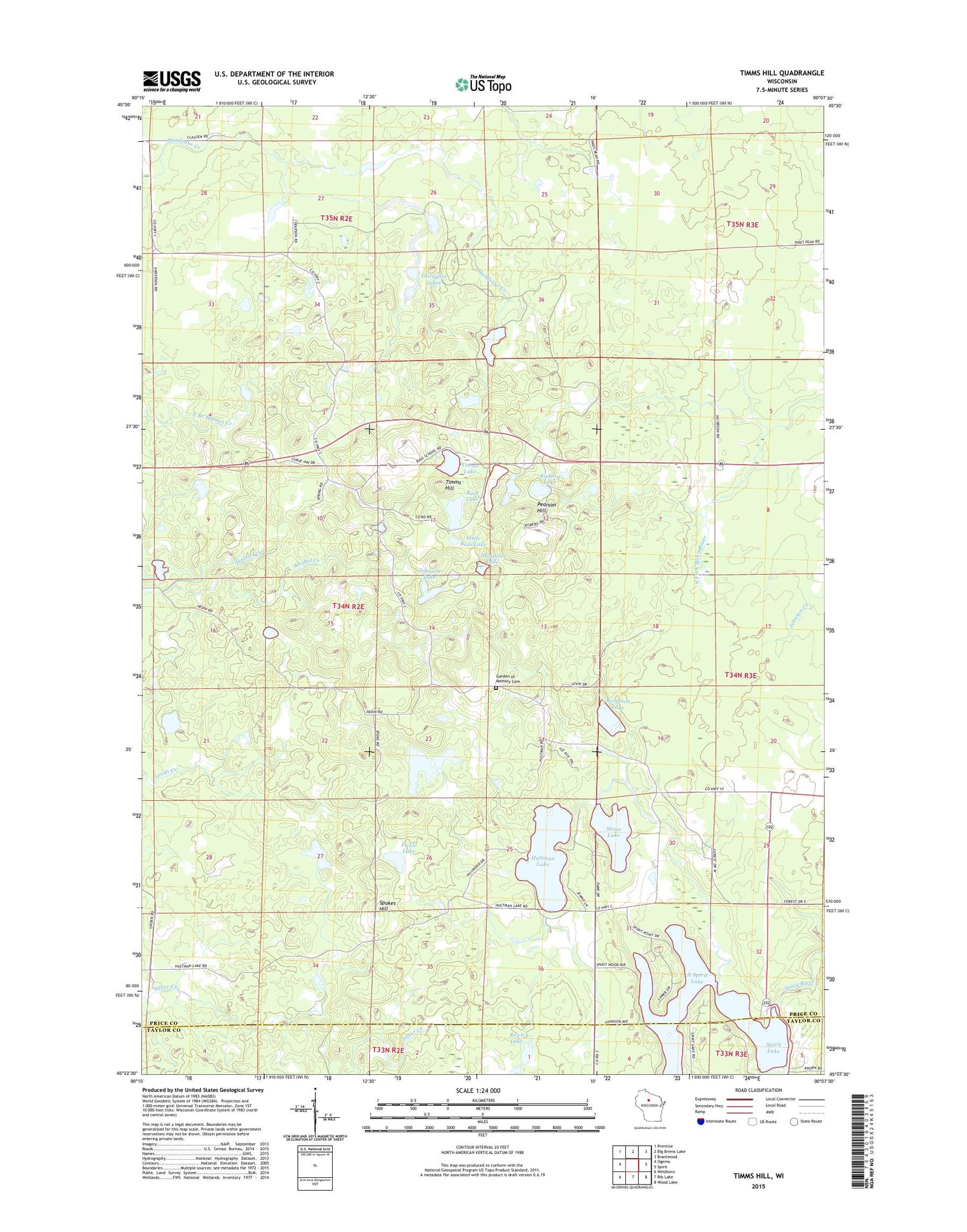 Timms Hill Wisconsin US Topo Map Image