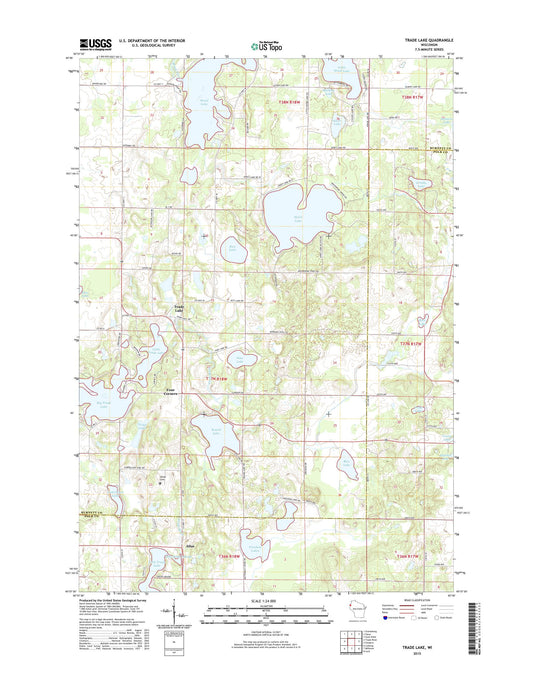 Trade Lake Wisconsin US Topo Map Image