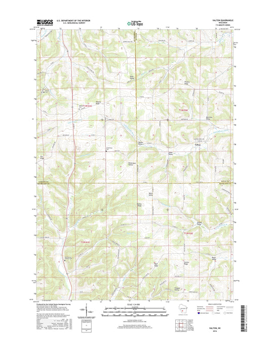 Valton Wisconsin US Topo Map Image