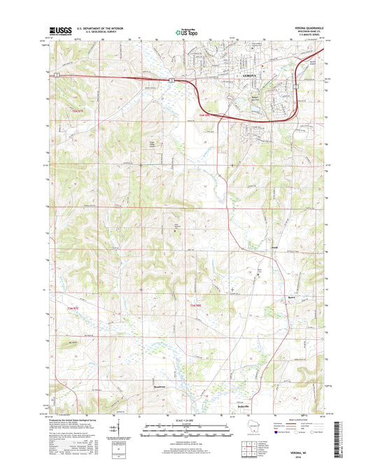 Verona Wisconsin US Topo Map Image