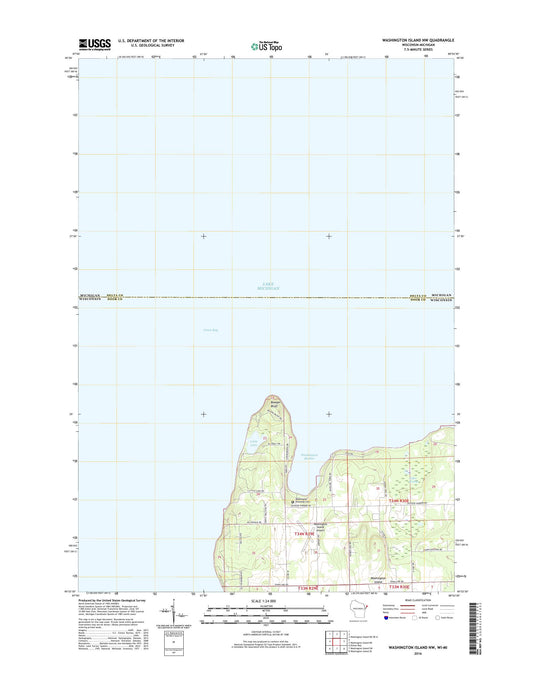 Washington Island NW Wisconsin US Topo Map Image