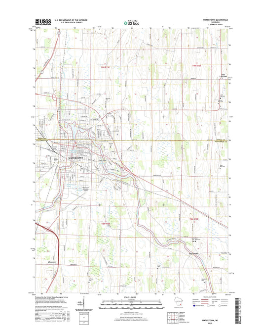Watertown Wisconsin US Topo Map Image