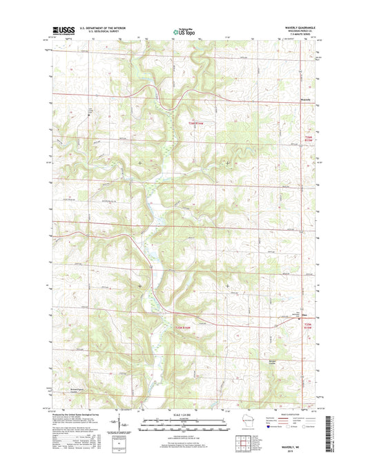 Waverly Wisconsin US Topo Map Image