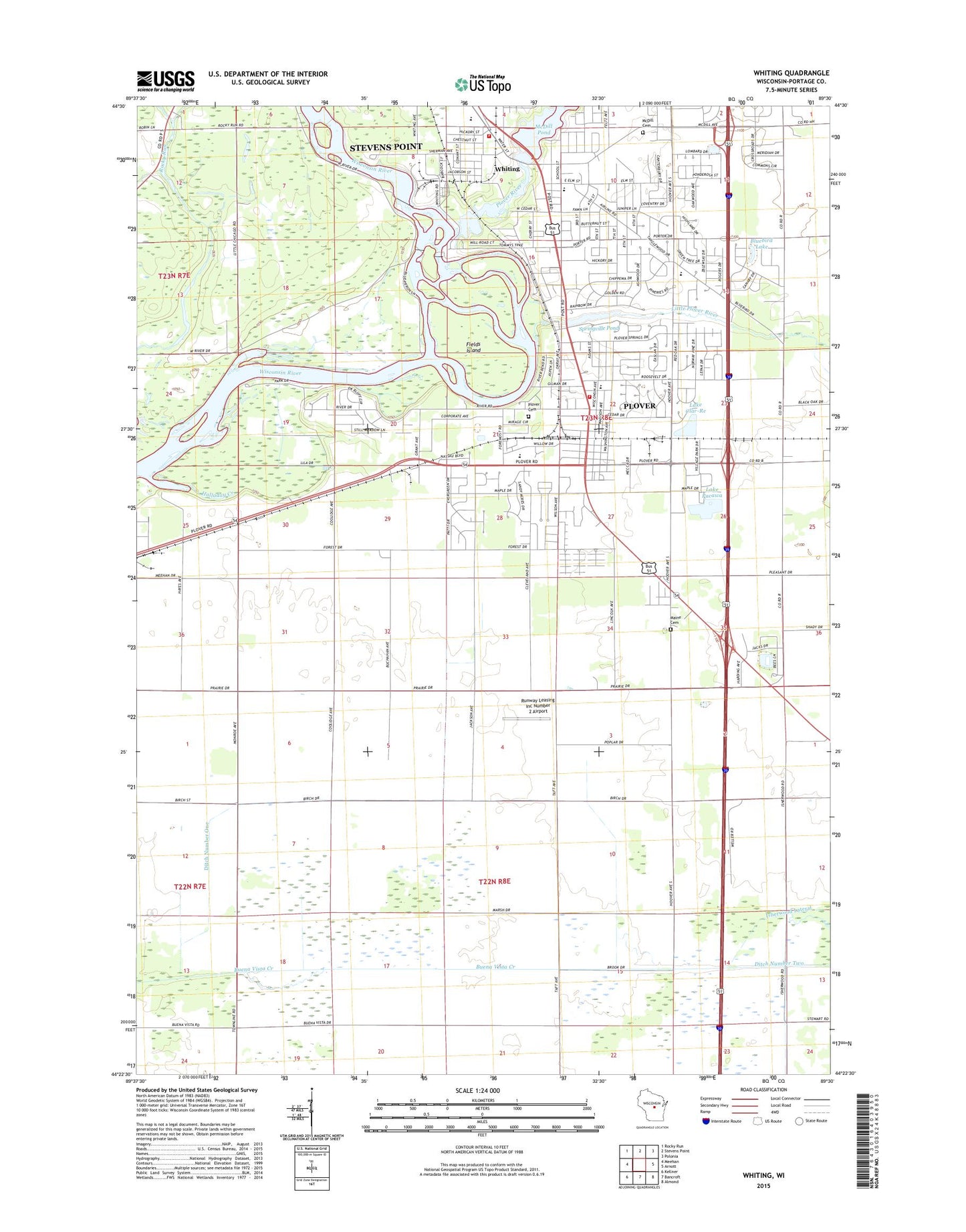 Whiting Wisconsin US Topo Map Image