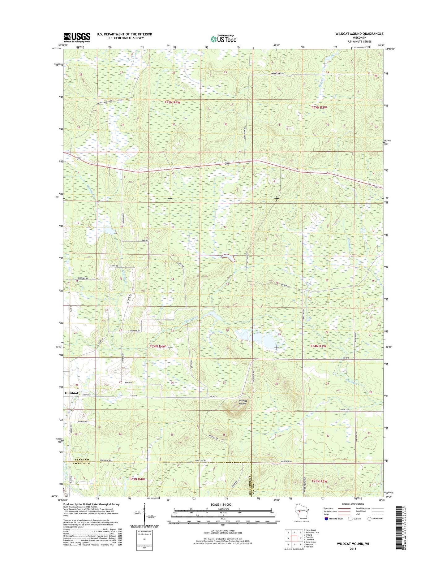 Wildcat Mound Wisconsin US Topo Map Image