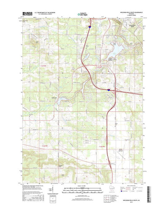 Wisconsin Dells South Wisconsin US Topo Map Image